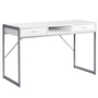 Bureau blanc métal argent - 7364