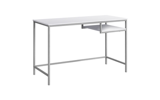 Bureau blanc métal argent - 7368