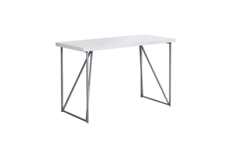 Bureau blanc métal argent - 7376