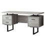 Bureau faux bois gris métal noir - 7417