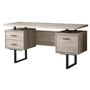 Bureau faux bois taupe métal noir - 7418