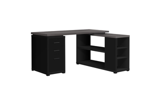 Bureau noir dessus gris de coin cote droit ou gauche - 7419