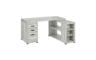 Bureau faux bois gris en coin cote droit gauche - 7421