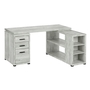 Bureau faux bois gris en coin cote droit gauche - 7421