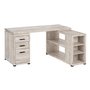 Bureau faux bois taupe en coin cote droit gauche - 7422