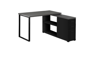 Bureau noir dessus gris en coin droit ou gauche - 7433