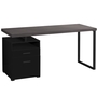 Bureau noir dessus gris métal noir - 7436