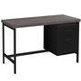 Bureau noir dessus gris métal noir - 7437