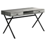 Bureau faux bois gris métal noir - 7448