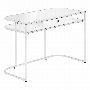 Bureau blanc lustre métal chrome - 7520