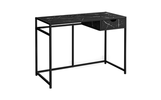 Bureau faux marbre noir métal noir - 7572