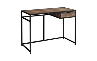 Bureau faux bois brun métal noir - 7574