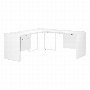 Bureau blanc lustre tiroir cote droit gauche - 7582