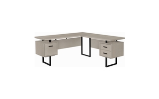 Bureau taupe moderne métal noir face l/r - 7614