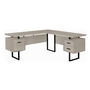 Bureau taupe moderne métal noir face l/r - 7614