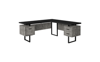 Bureau noir simili-ciment métal noir l/r - 7617