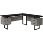 Bureau noir simili-ciment métal noir l/r - 7617