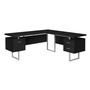 Bureau noir métal argent face l/r - 7619