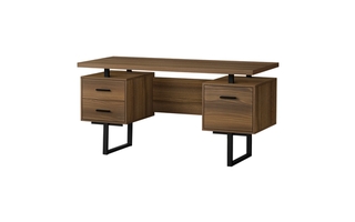 Bureau noyer métal noir - 7625