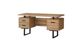 Bureau faux bois pale métal noir - 7627