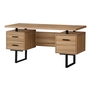 Bureau faux bois pale métal noir - 7627