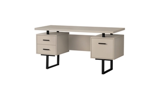 Bureau taupe moderne métal noir - 7629