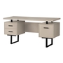 Bureau taupe moderne métal noir - 7629