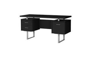 Bureau noir métal argent - 7634