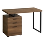 Bureau noyer métal noir face l/r - 7640