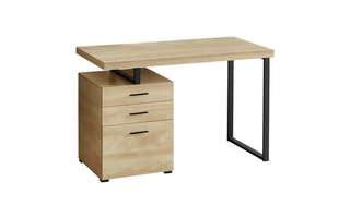 Bureau naturel métal noir face l/r - 7643