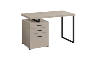 Bureau taupe moderne métal noir face l/r - 7644