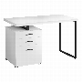 Bureau blanc métal noir face l/r - 7646