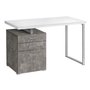 Bureau blanc simili-ciment/ métal argent l/r - 7648