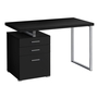 Bureau noir métal argent face l/r - 7649