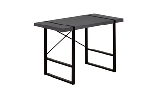 Bureau gris moderne métal noir - 7660