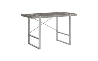 Bureau simili-ciment gris métal argent - 7662