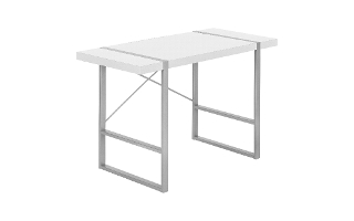 Bureau blanc métal argent - 7663