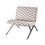 Chaise d'appoint tissu chevron taupe chrome - 8137