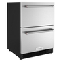 Réfrigérateur avec congélateur sous le comptoir en acier inoxydable à double tiroir 24 po Whirlpool - KUDF204KSB