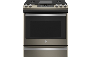 Cuisinière à gaz encastrée 5,6 pi³ avec four à convection autonettoyant GE - JCGS760EPES