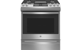 Cuisinière à gaz encastrée 5,6 pi³ avec four à convection autonettoyant GE - JCGS760SPSS