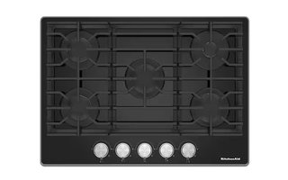 Table de cuisson au gaz de 30 po à 5 brûleurs KitchenAid - KCGG530PBL