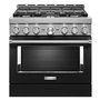 Cuisinière de style commerciale intelligente au gaz 6 brûleurs 36 po KitchenAid - KFGC506JBK